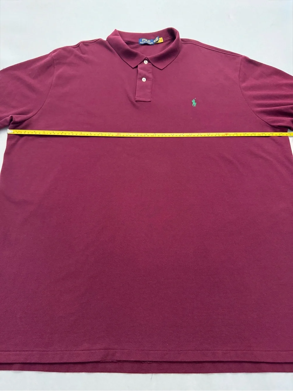 Polo Ralph Lauren Men’s Mesh Polo Shirt Burgundy with Green Pony Big & Tall 4XL